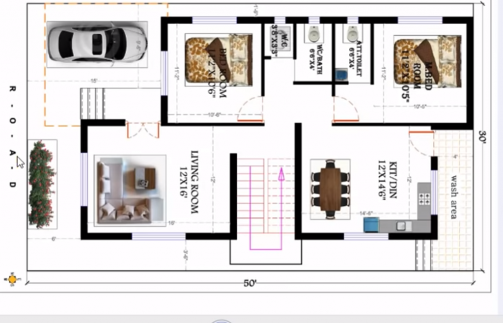 30x50 West Facing House Plan Dk 3d Home Design