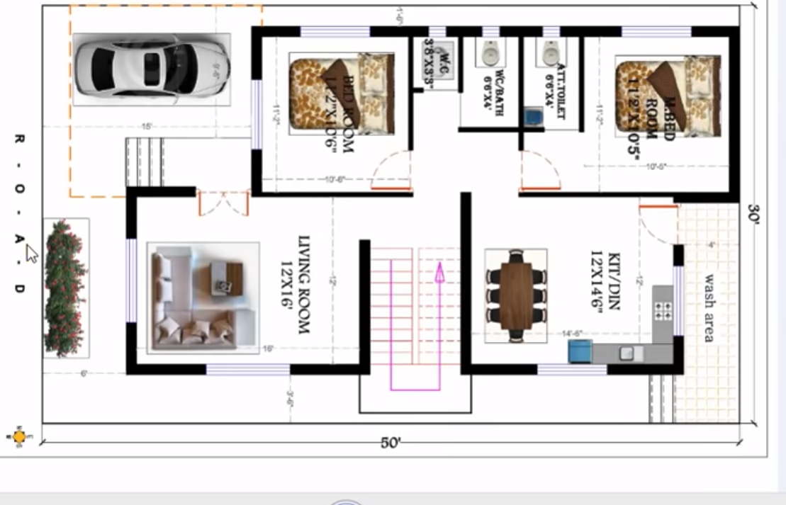 20x50-house-plan-west-facing-3bhk-shiplov