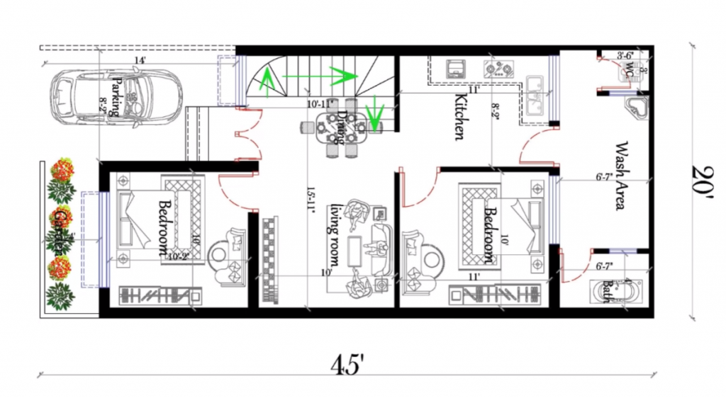 20x45 house plan