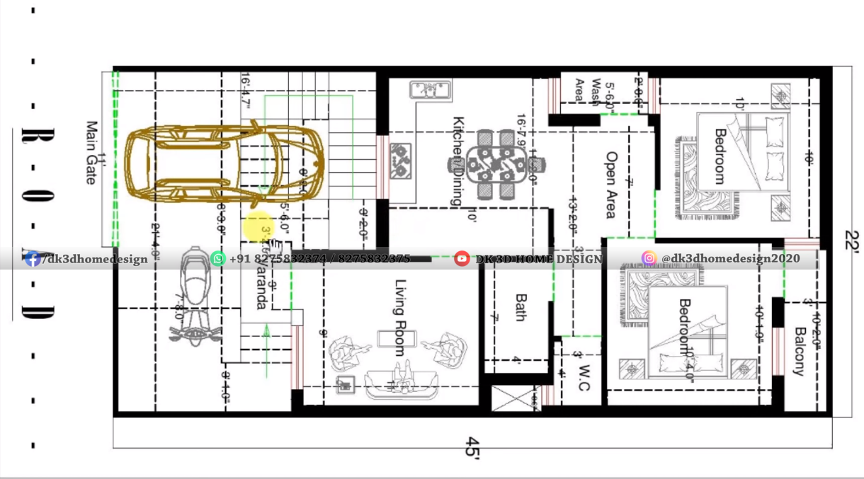 22x45 house plan
