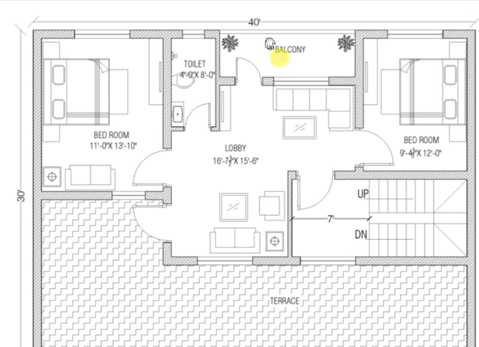 40x30 house plan