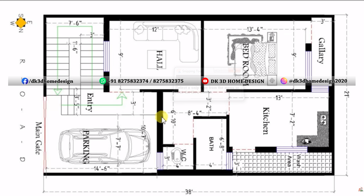 800 square feet house plan Indian style with vastu