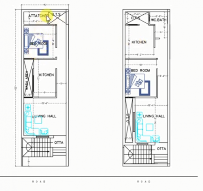 750 SQ FT HOUSE PLAN IN 15X50 FT PLOT - Dk3dhomedesign