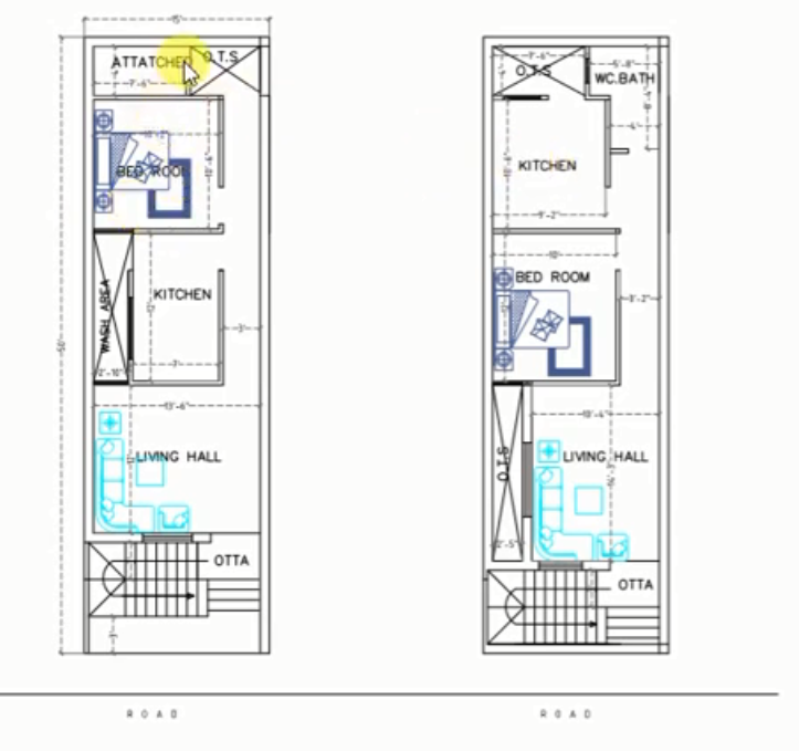 750 Sq Ft House Plan In 15x50 Ft Plot Best Row House Plan