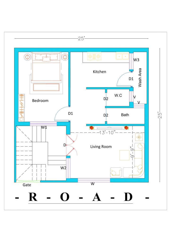 25x25 House Plan Best FREE 1BHK House Plan Dk3dhomedesign 25x25-house-plan-best-free-1bhk-house-plan-dk3dhomedesign
