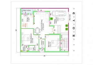 35x40 house plan 2bhk house plan - Dk3dhomedesign