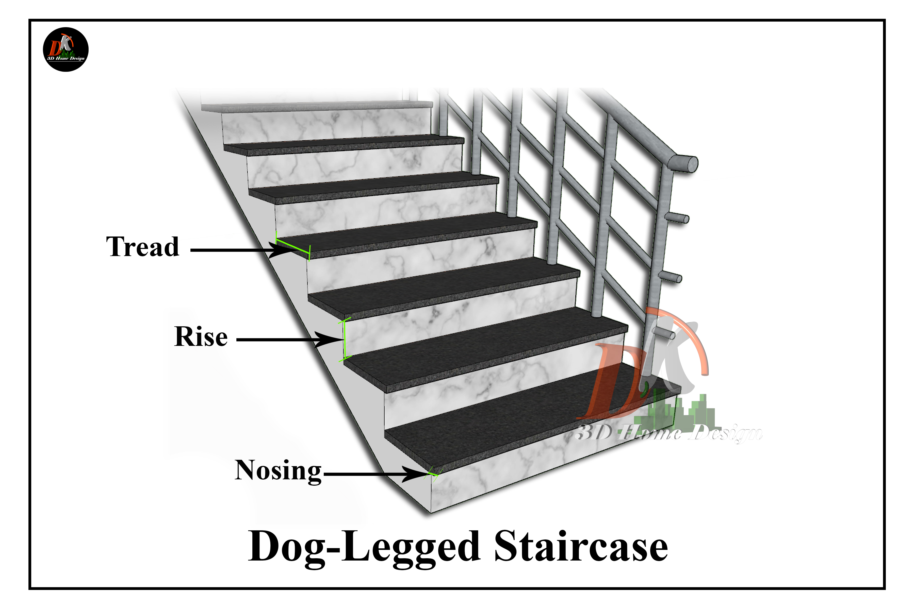 Dog legged staircase design