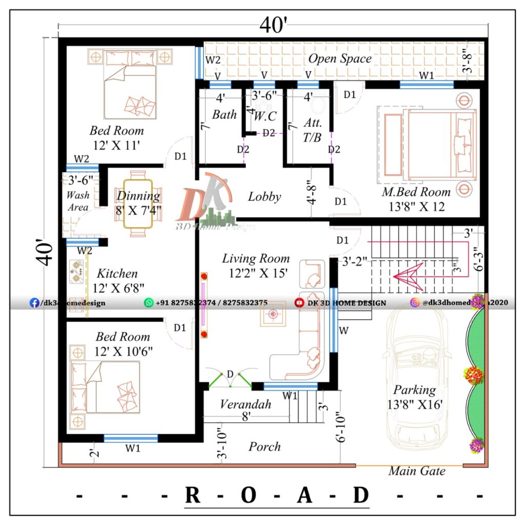 40 by 40 house plan