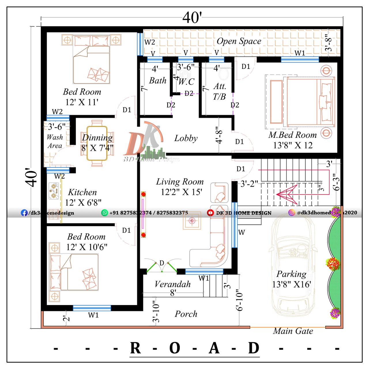 40 X40 House Plan