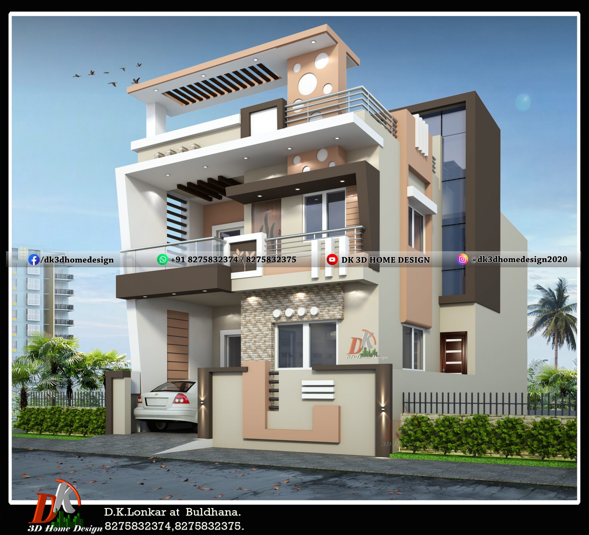 Home front elevation designs with 2d plans » DK 3D Home Design