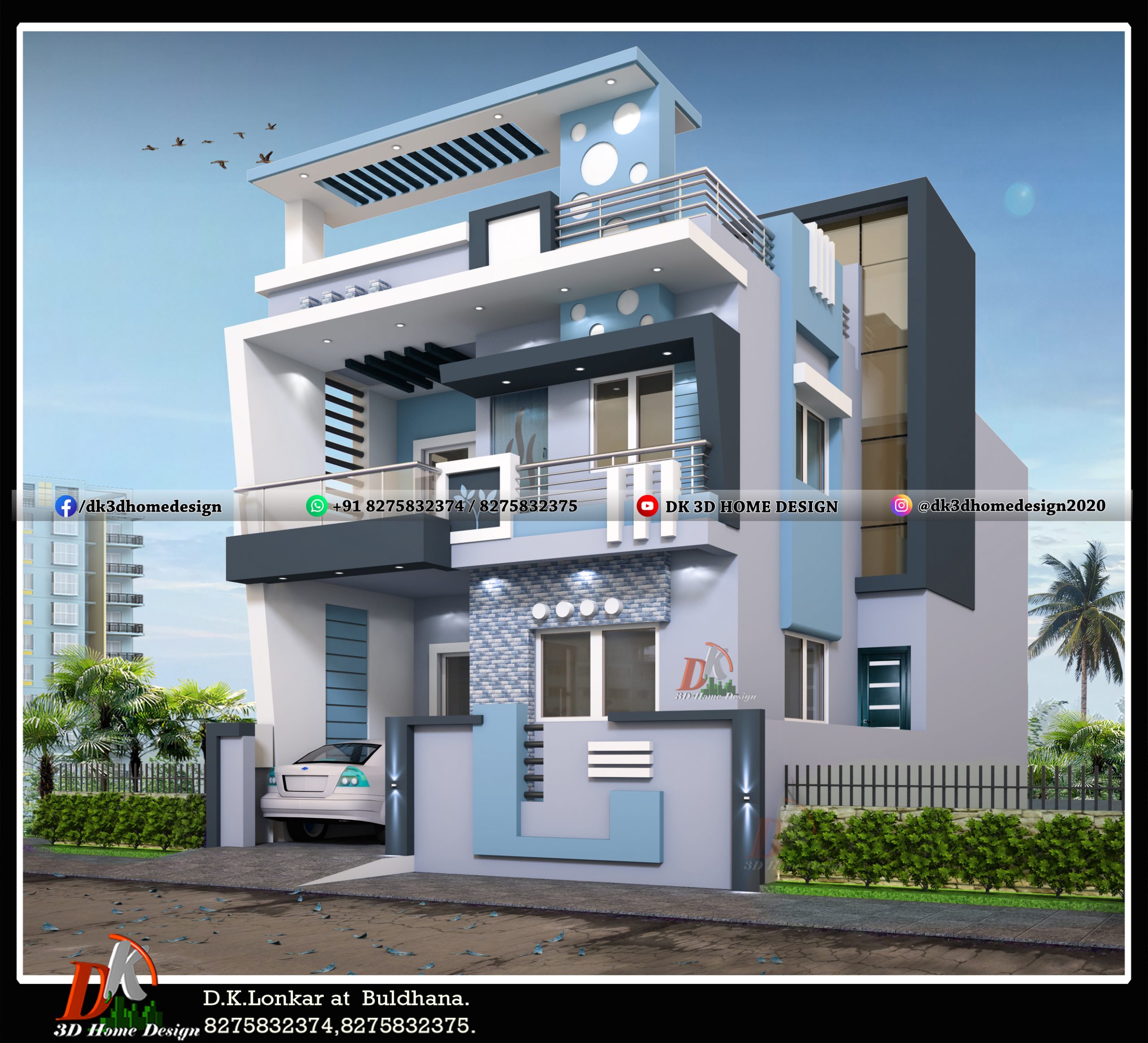 Home front elevation designs with 2d plans » DK 3D Home Design