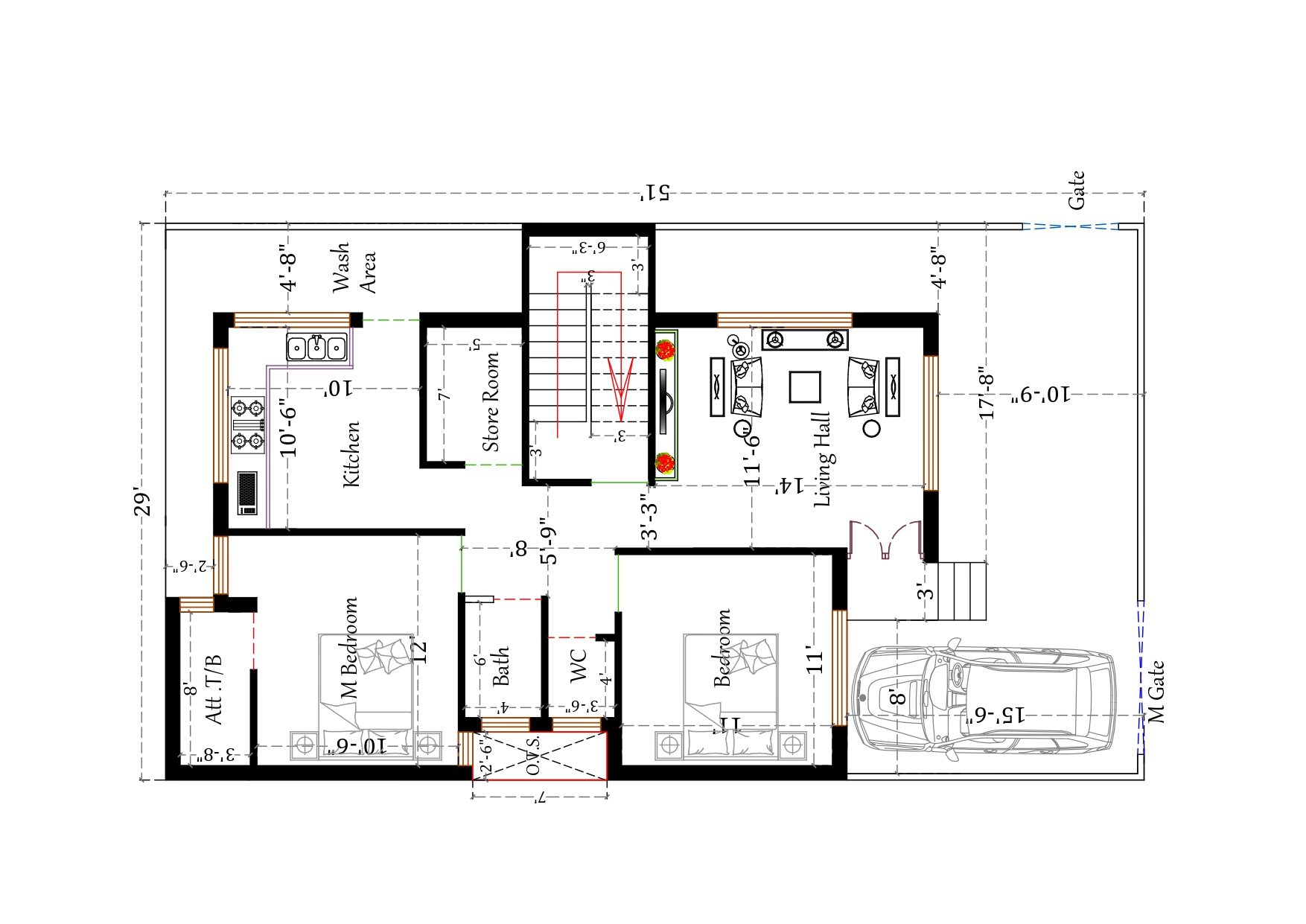 29x51-2-bedroom-house-plan-dk-3d-home-design