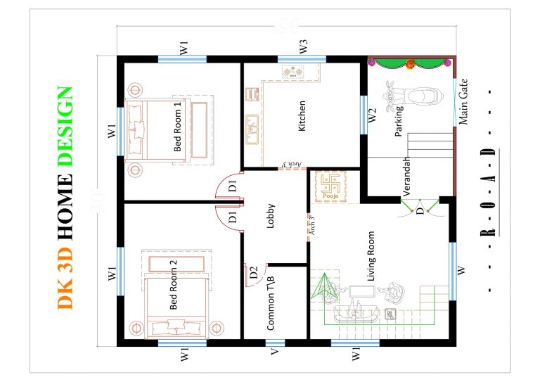 30x35-house-plan-west-facing-2bhk-dk3dhomedesign