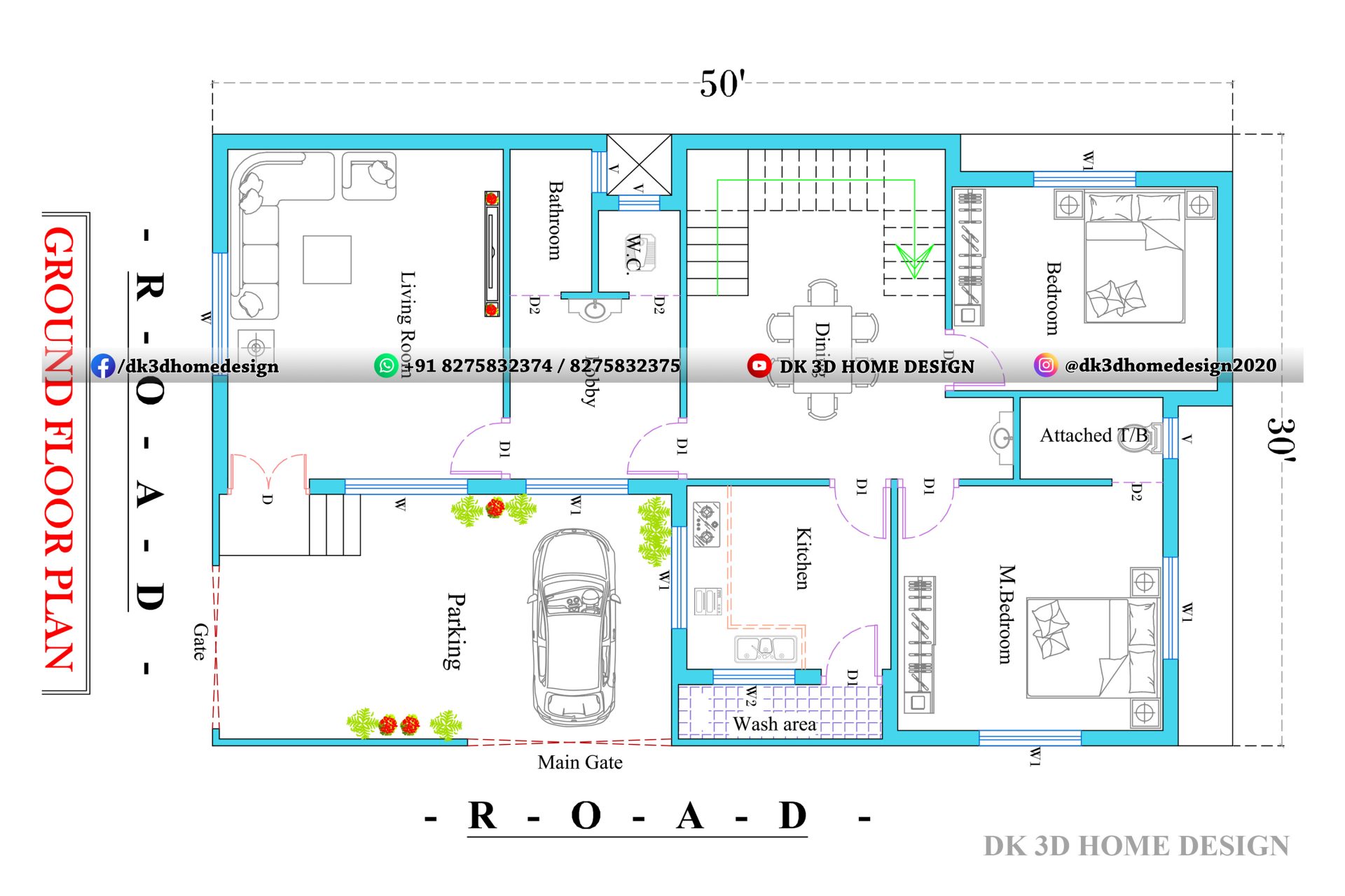 30x50-duplex-house-plan-dk3dhomedesign