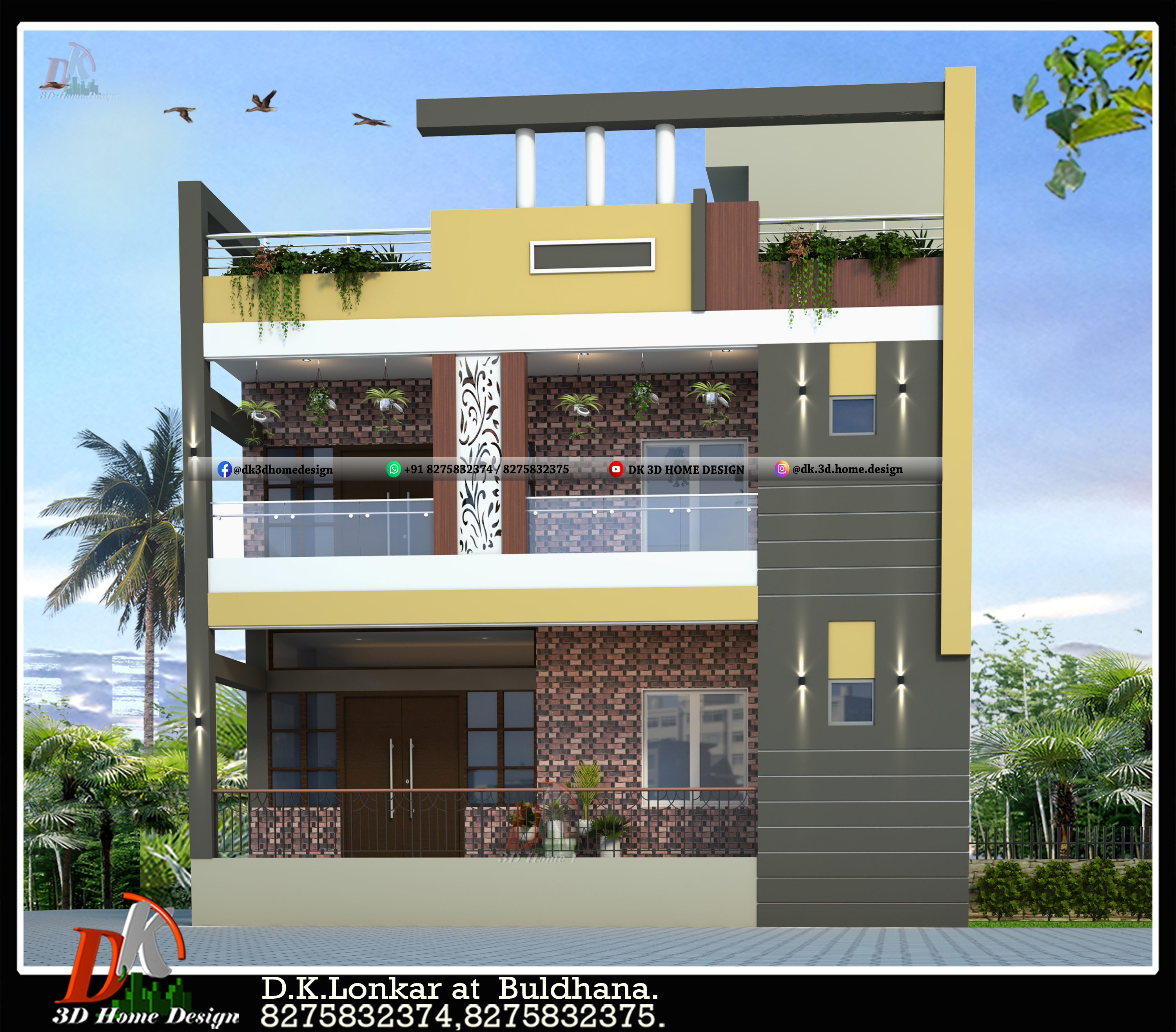3d house front elevation design