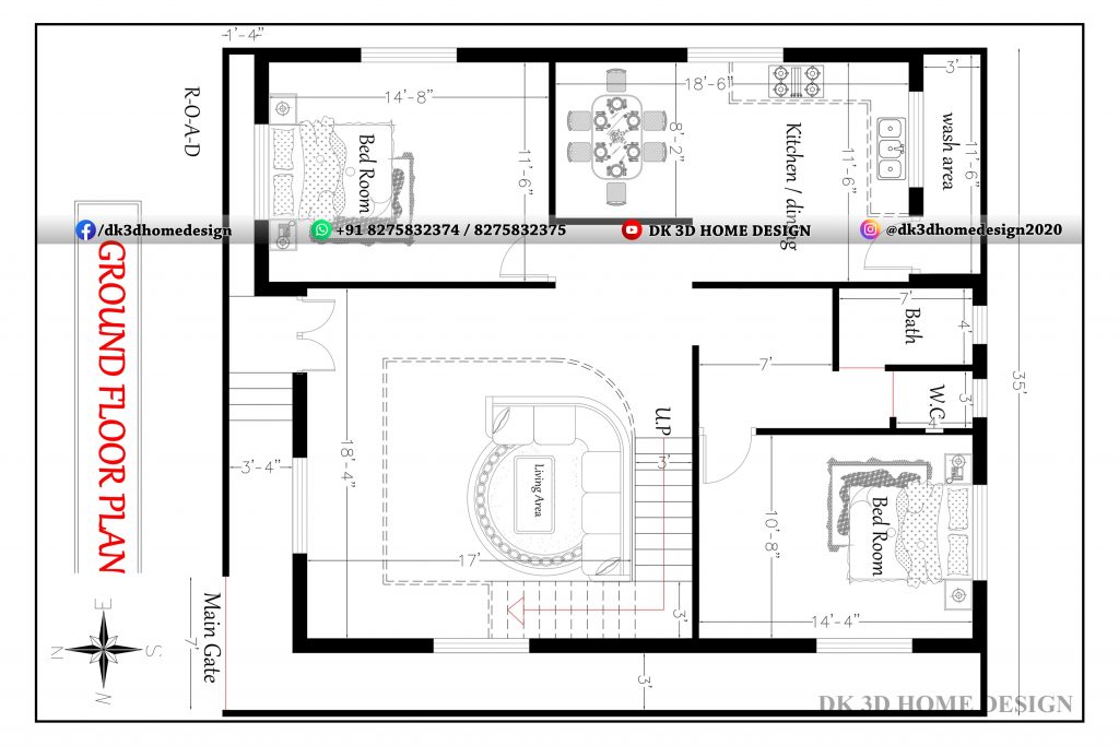 Duplex house design and Duplex house plan - Dk3dhomedesign