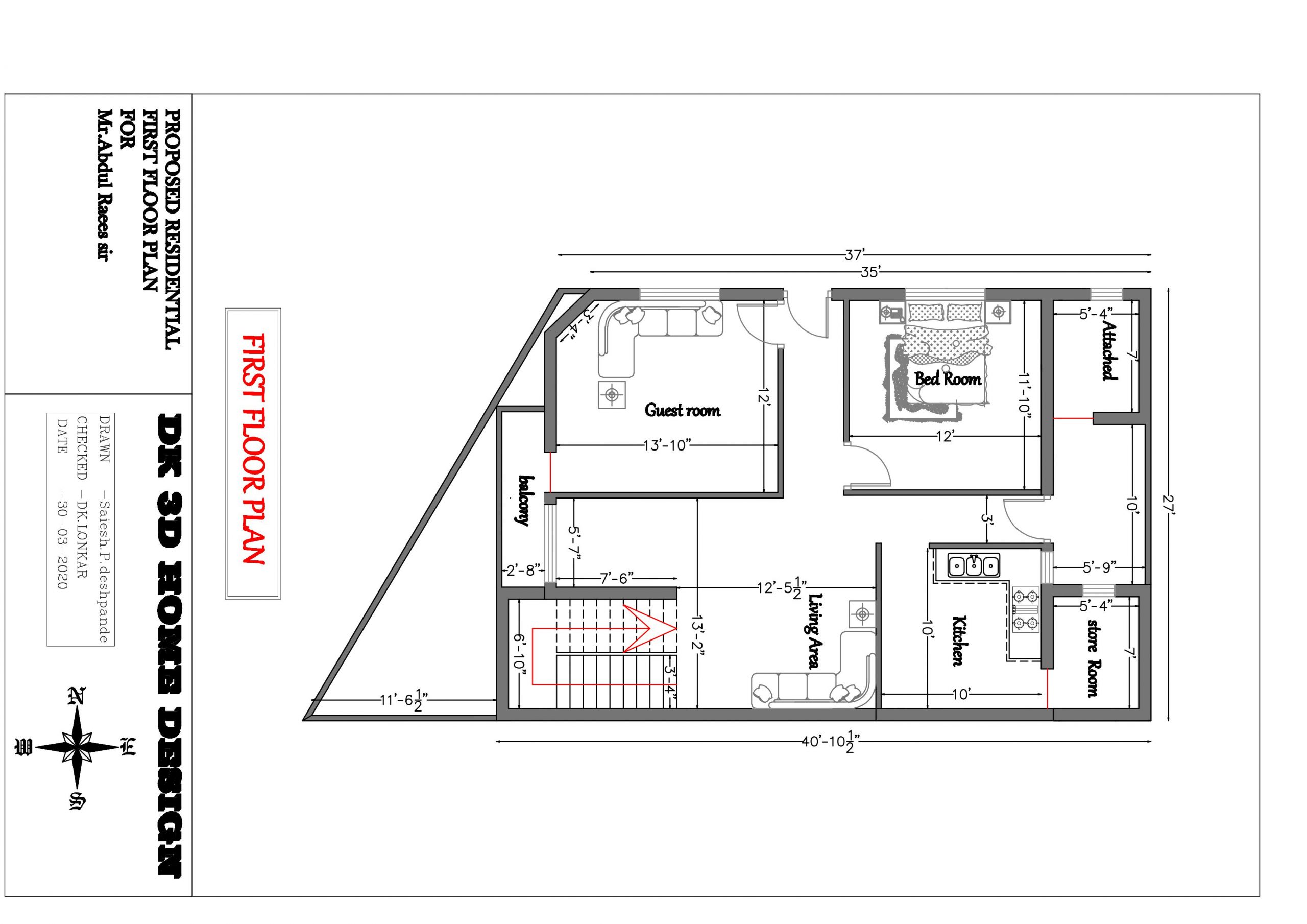 3 floors house plan