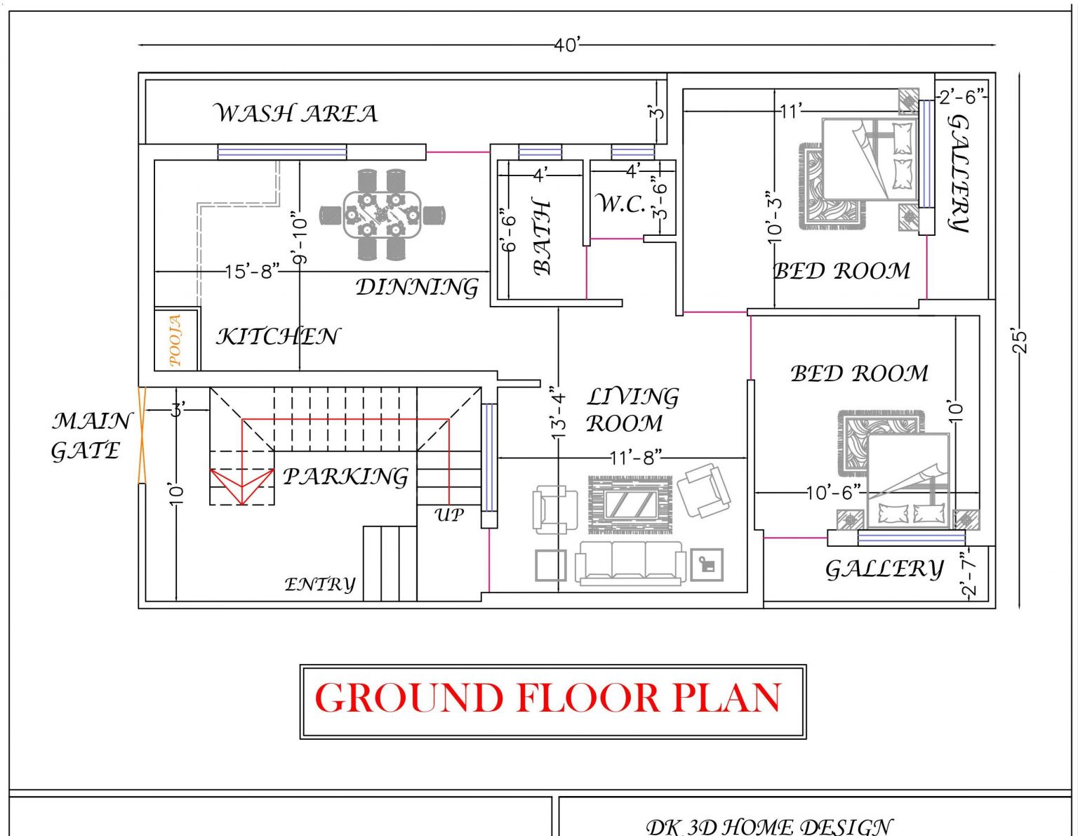 25x40 House Plan