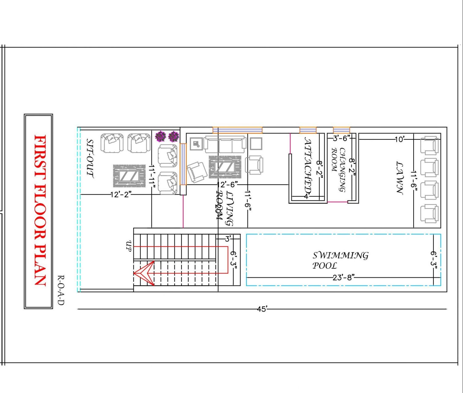 20x45 double floor house plan