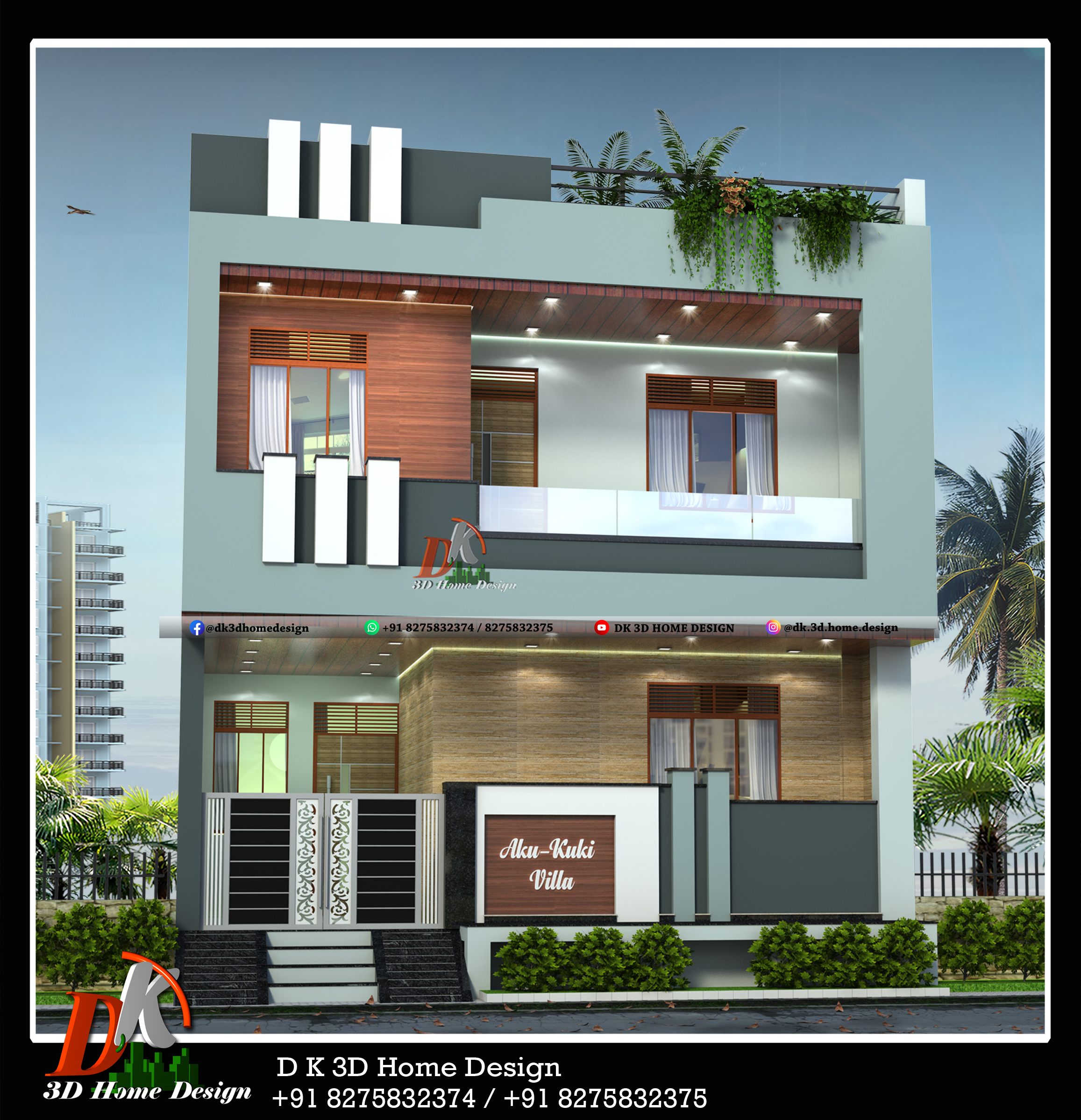 3D house front elevation