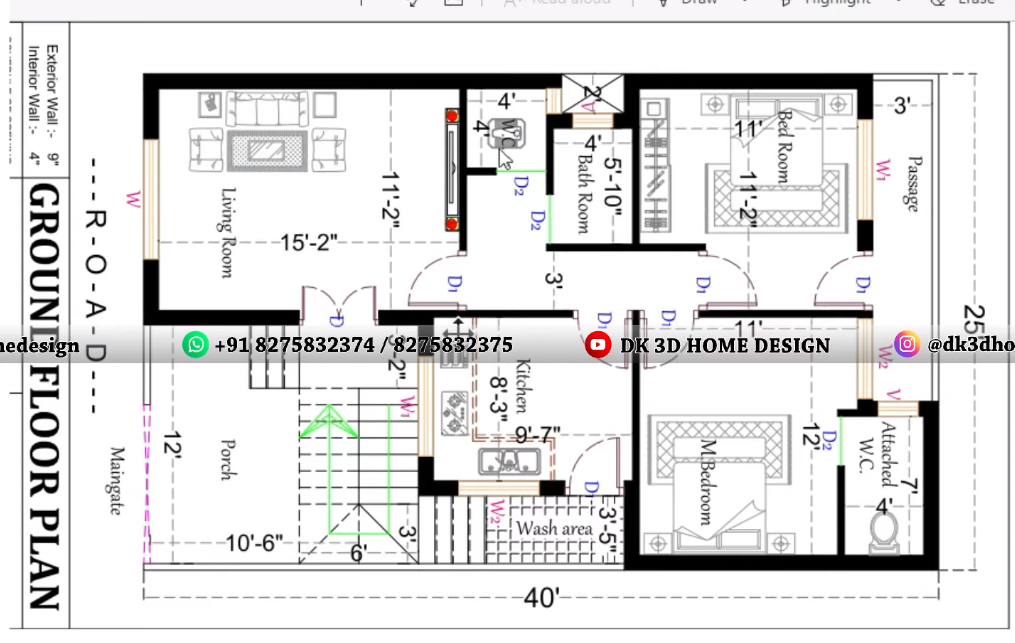 25 by 40 house plan