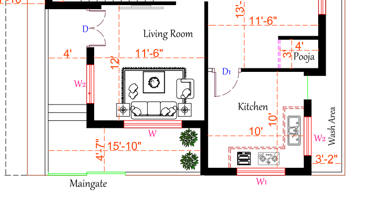 2BHK house plan