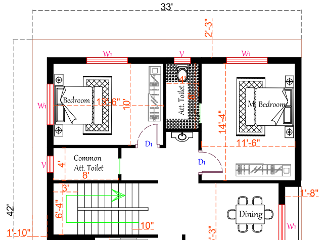 2 bedroom house plan