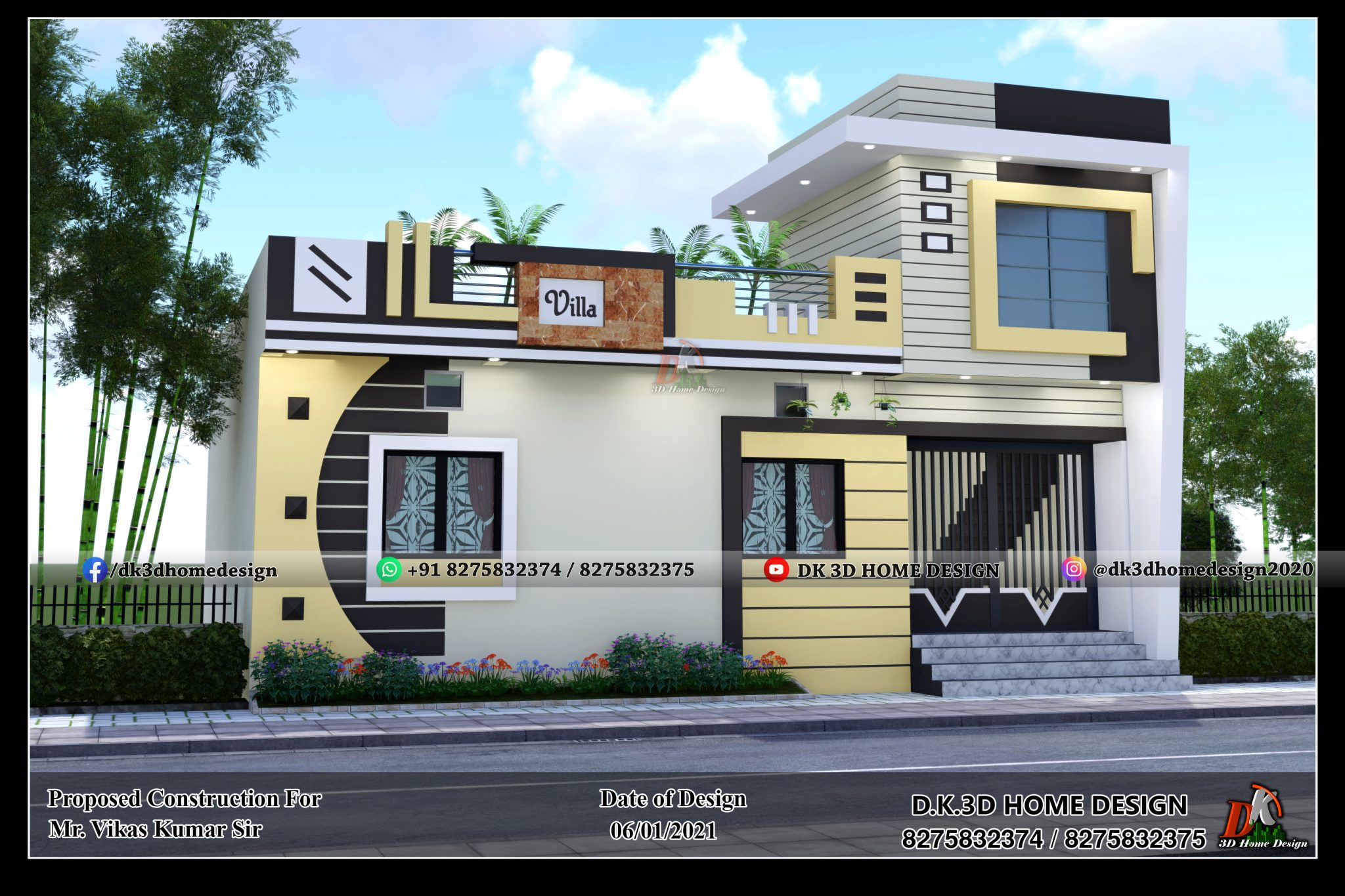 Village single floor home front design 25+ Indian style house designs