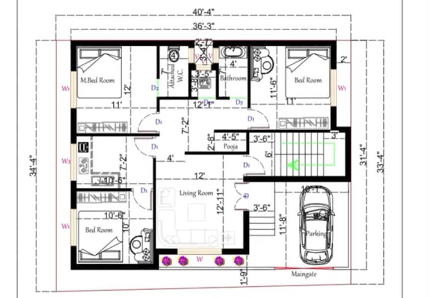 3bhk house plan