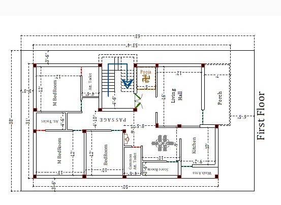 40x60 duplex house plan