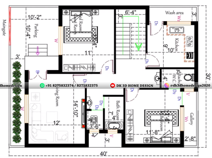 30x40 house plan
