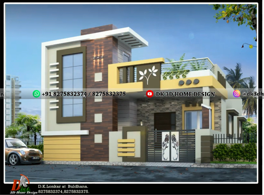 30x40 3bhk east facing house exterior colour combination