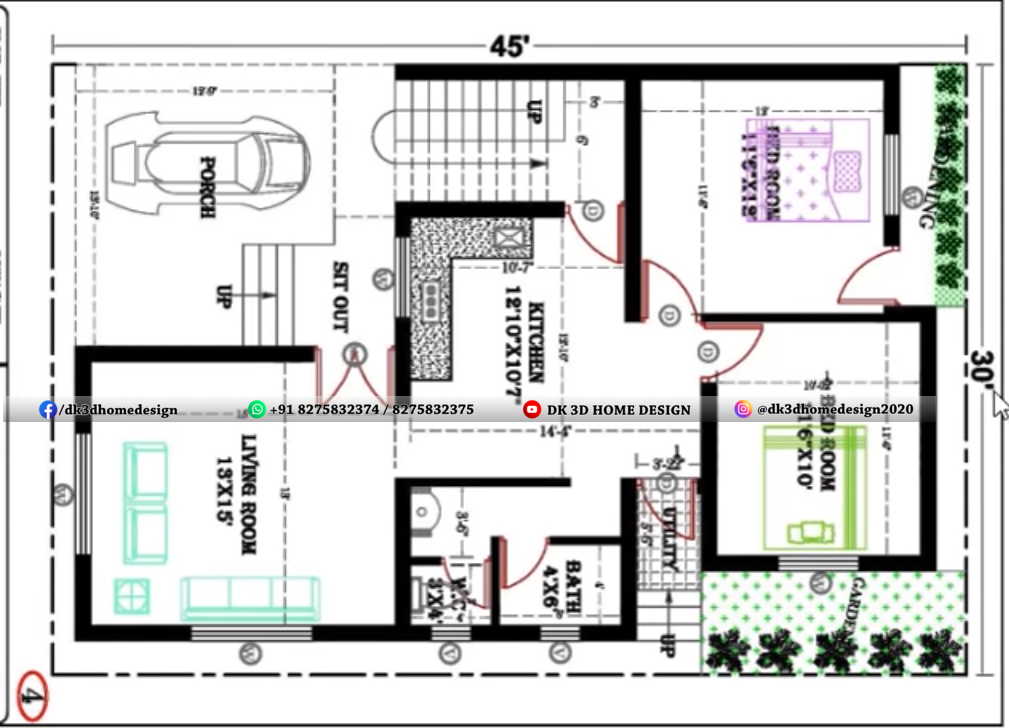 1350 sq ft house plan