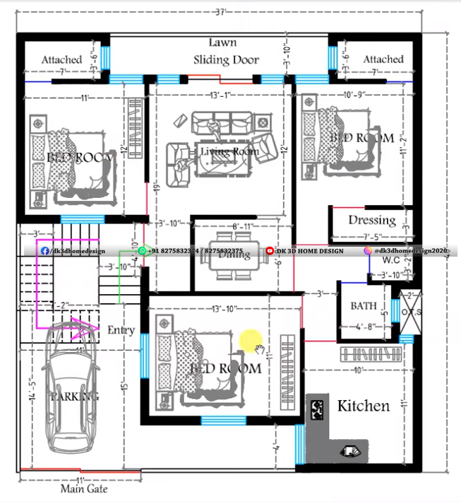 40x40 house plan