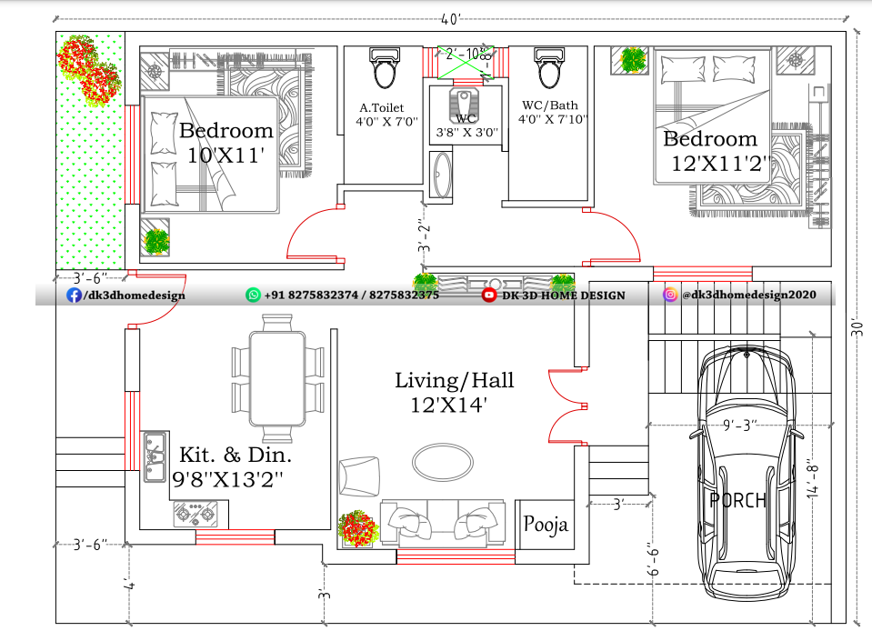 40x30 house plan