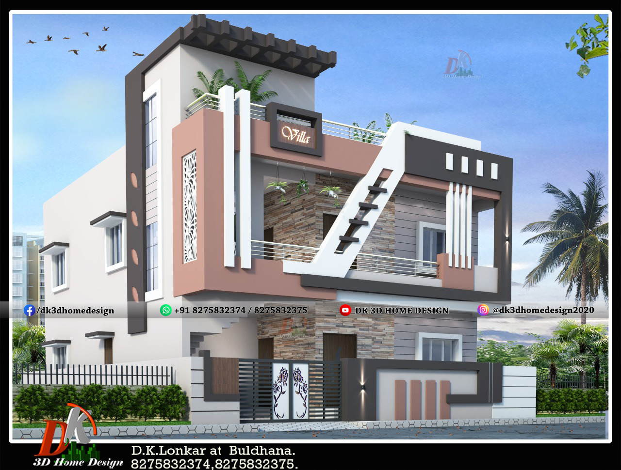 house front elevation design Indian style