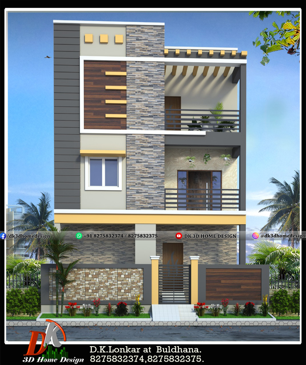 simple house front elevation designs for single floor