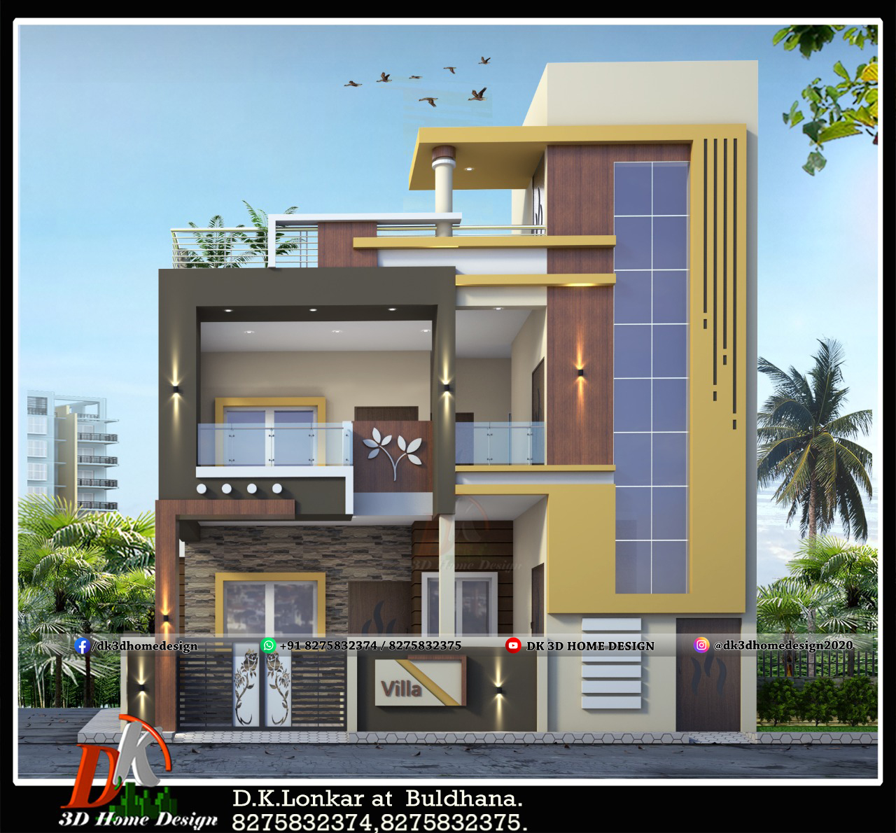 Low budget simple modern two storey house design