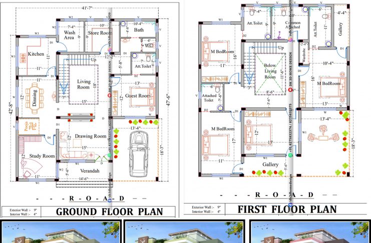 36 60 House Plan 3d