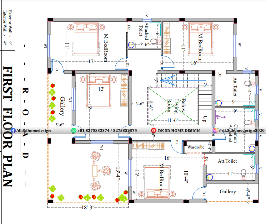 40x50 duplex house plan