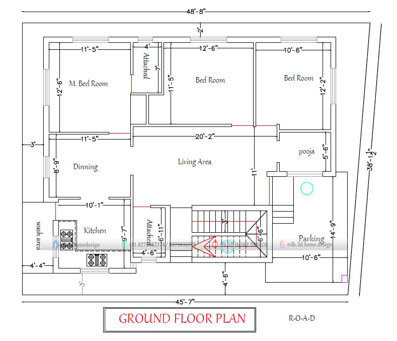 2000 sq ft 2 floor house plan