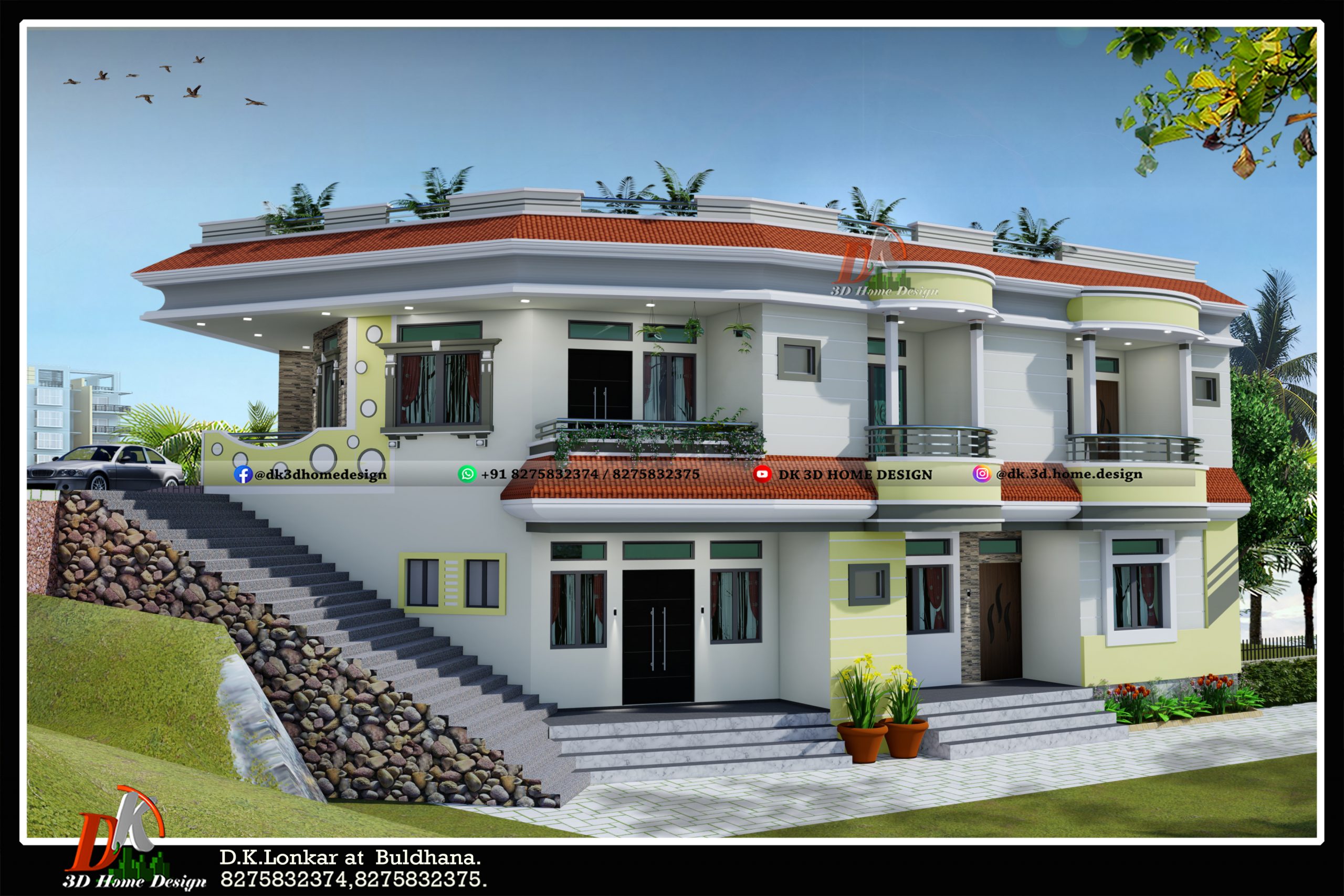 g+1 house front elevation design