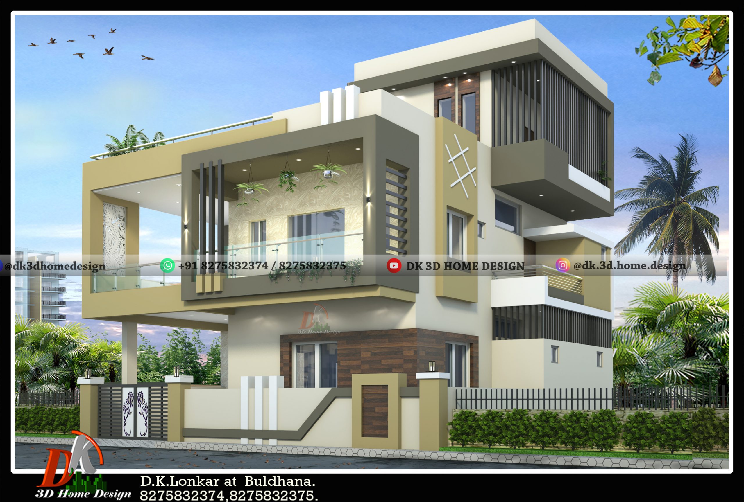 3 story house elevation design