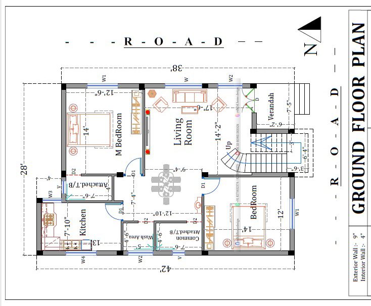 30x40 2 floor house plan