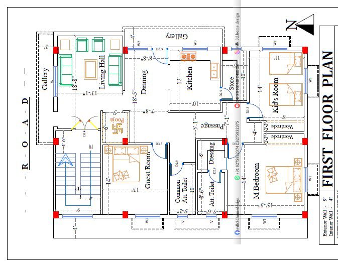 g+3 house plan design