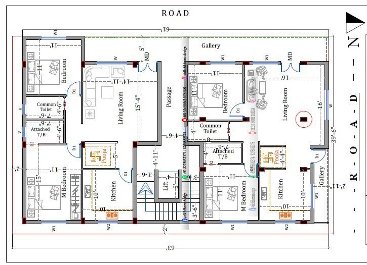 First floor plan [ 2500 sq ft 2 brothers house plan]