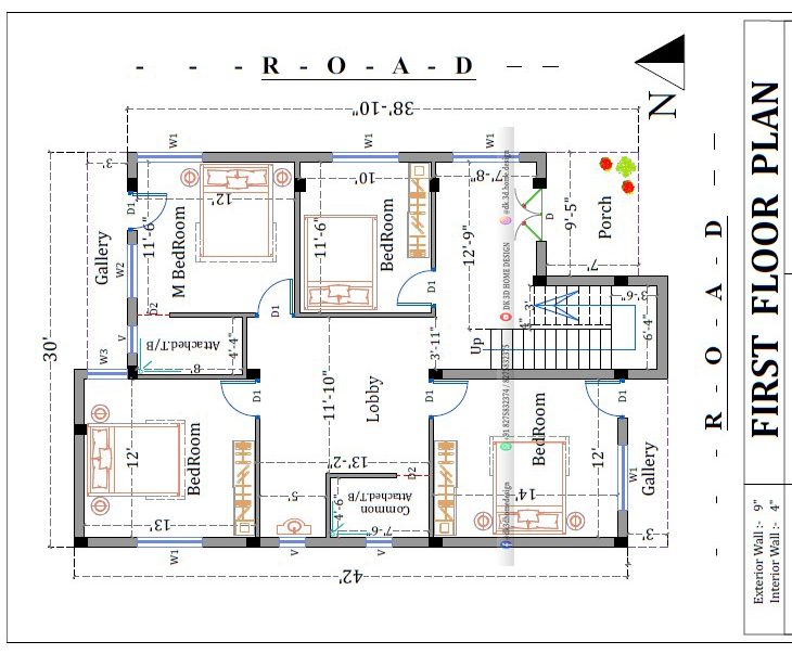 2 floor house plan 30 by 40