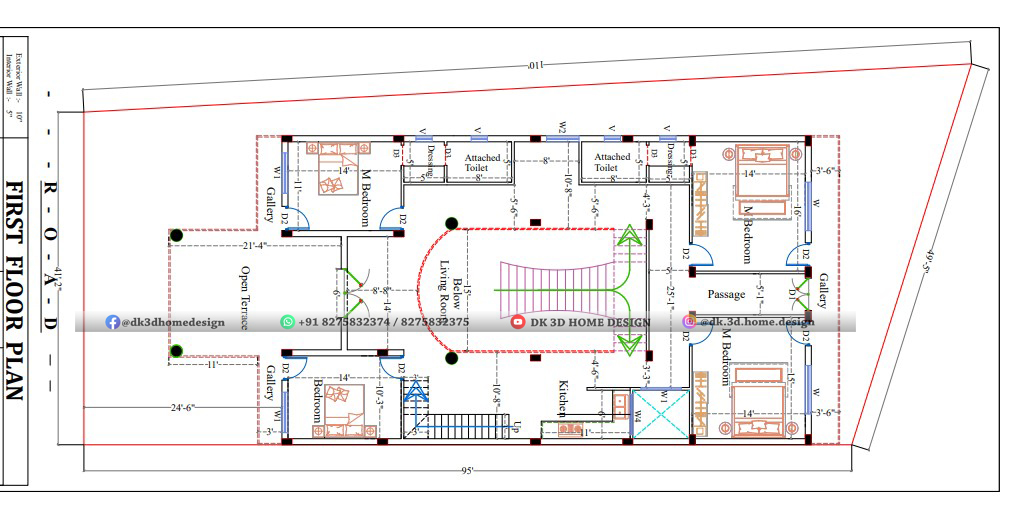 40x60 2 floor house plan