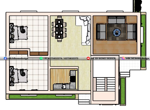 30x50 house plan 3d cut section