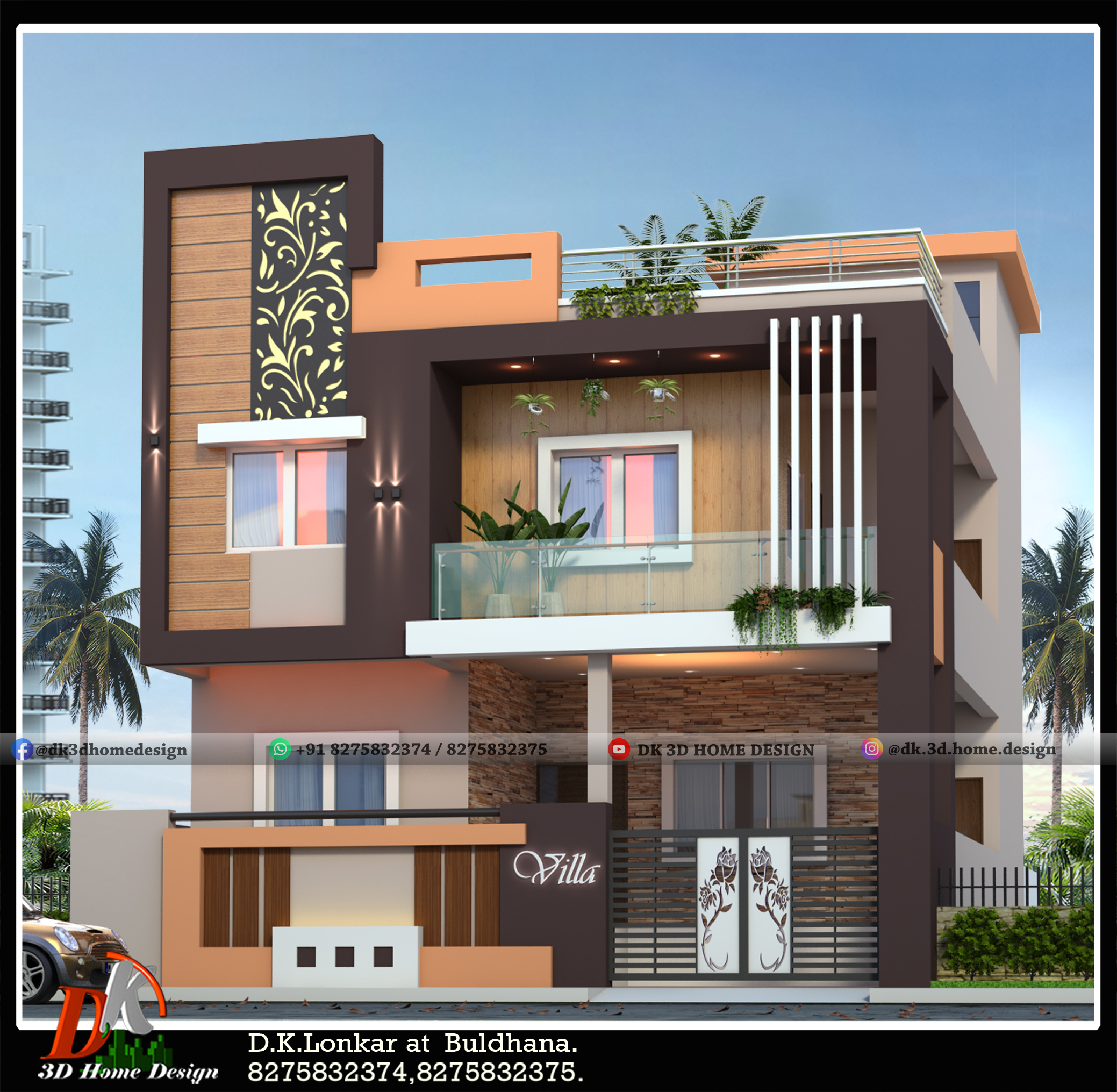1750 square feet two story house design